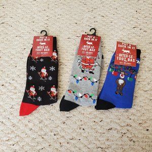 NWT - Pack of 3 Costco Men's Long Christmas Socks